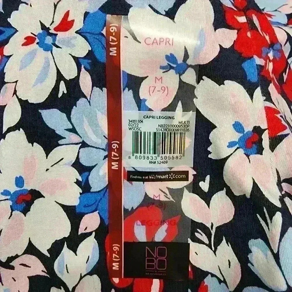 NWT No Boundaries Womens Capri Legging Juniors Size M (7-9) Floral Print - Picture 4 of 6